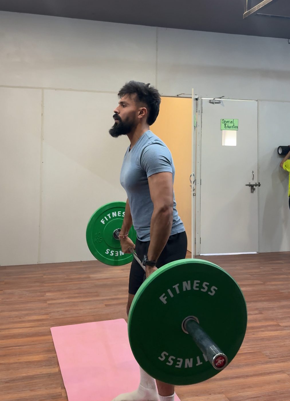 Strength training with barbell deadlift during post-surgery rehab